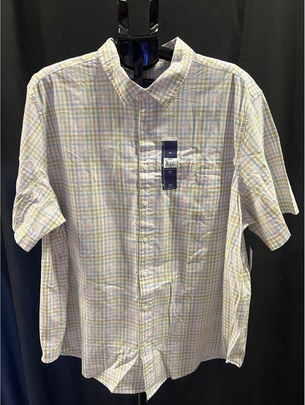 George NWT Sz 3X Short Sleeve Button Up